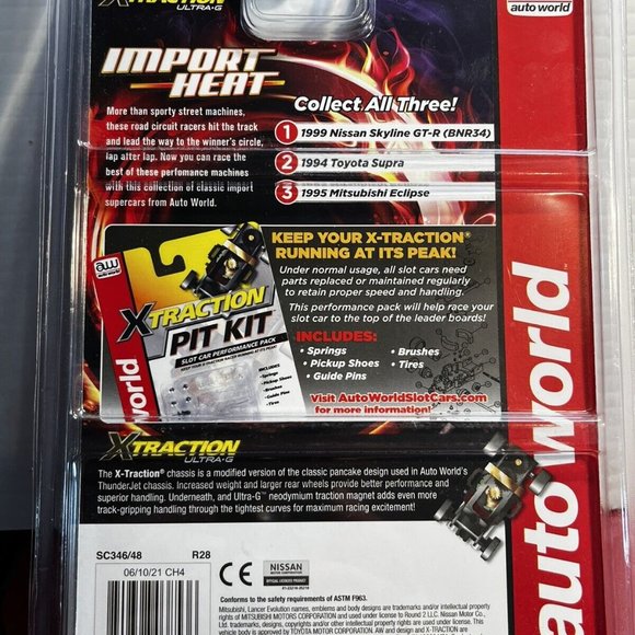 Sealed NEW! Auto World 2019 Import Heat 1995 Mitsubishi Eclipse Ultra G Slot Car - Picture 2 of 2